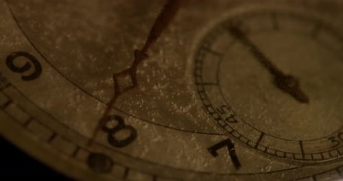 Macro View of an Antique Clock Face