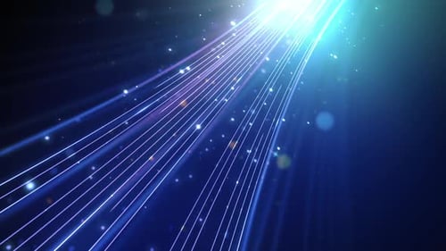 Abstract Futuristic Light Rays with Glowing Particles