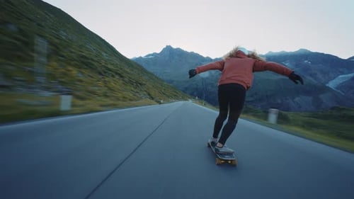 Cinematic downhill longboard session