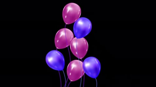 Animated Floating Pink and Purple Balloons