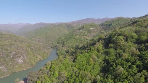 Lush Valley River From Above