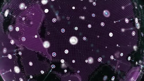 Futuristic Digital Globe Network Communication Background