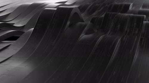 Animated Abstract Dark Flowing Wavy Ribbons Background