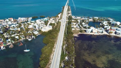 Paradise landscape of caribbean sea of Florida Keys Florida United States.