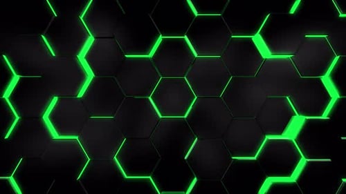 Green Hexagons Background