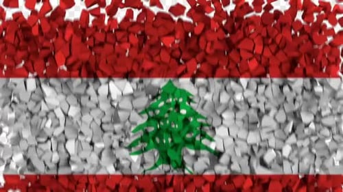 Lebanon Flag Shattering Reveal Transition