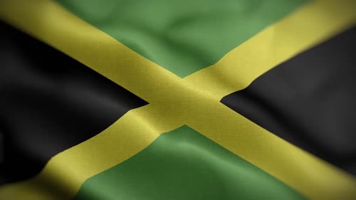 Jamaican Flag Waving Seamless Loop for National Identity