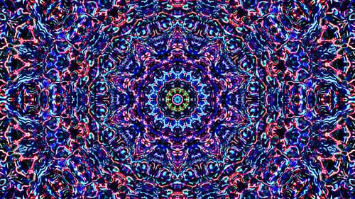 Abstract Glowing Kaleidoscope Pattern Motion Background