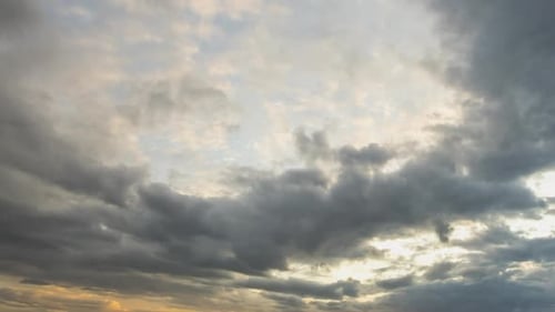 Dramatic Clouds Moving at Sunset Time Lapse