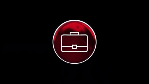 Modern 3D Spinning Briefcase Icon Loop