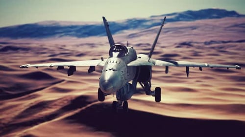 American Military Plane Over the Desert