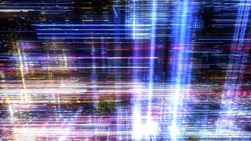 Abstract digital virtual city with technology and connection. 3D render 4K loop