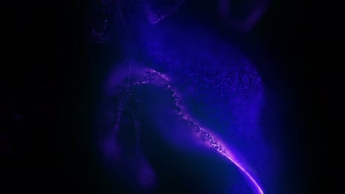Abstract Fluid Glowing Particles Motion Background