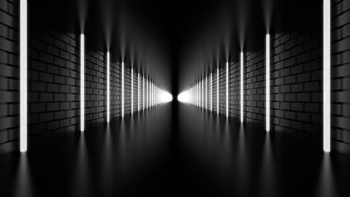 Black White Tunnel Background Loop