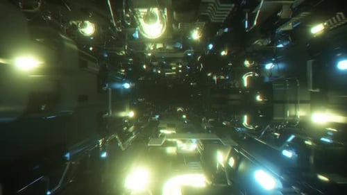 Abstract Futuristic Digital Technology Tunnel Background Animation