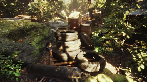 Garbage Dump in Tropical Forest