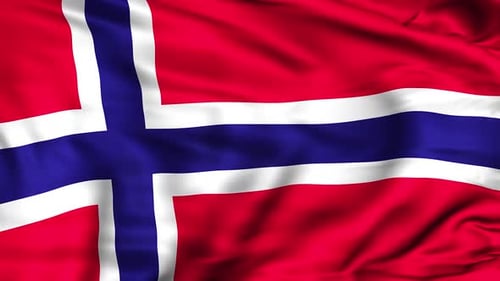 Realistic Waving Norway Flag Loop Animation