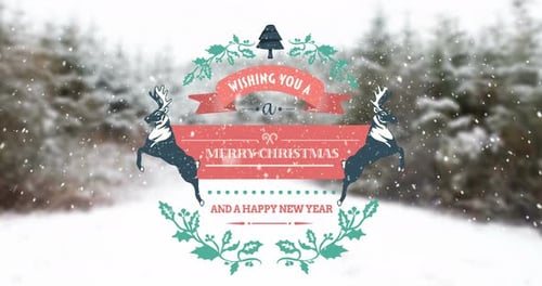 Illustration of christmas greeting and new year message 4k