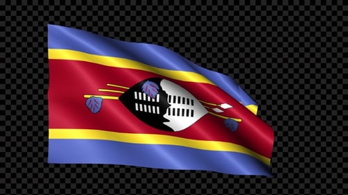 Swasiland-Flagge weht im Wind