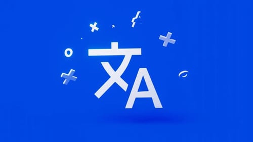 Translate 3d Icon on a Simple Blue Background Seamless Animation Loop