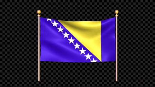 Waving Flag of Bosnia and Herzegovina with Alpha Channel