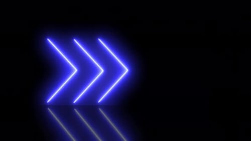Dynamic Blue Neon Arrows Transition Loop Background