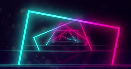 Futuristic Neon Geometric Light Tunnel Animation