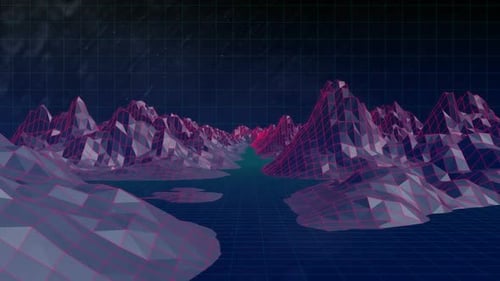 Digitally generated video of mountain