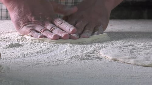Making Dough With Flour To Make Turkish Pita