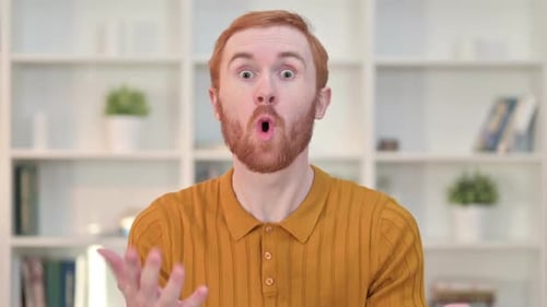 Red Haired Man Expressing Frustration, Arguing