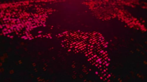 Abstract Digital Grid Map Data Background Animation