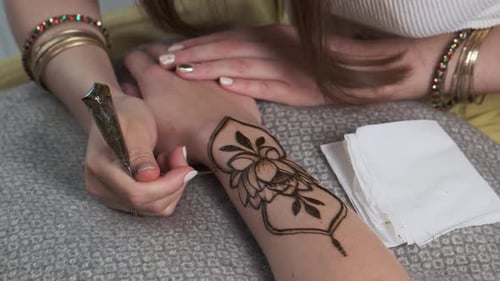 Dibujo del tatuaje de henna de Mehndi