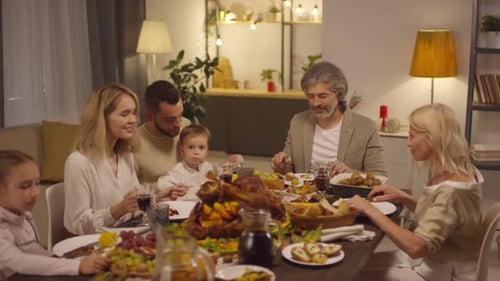 Multigenerational Family at a Festive Meal