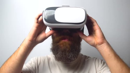 Man Using Virtual Reality Headset