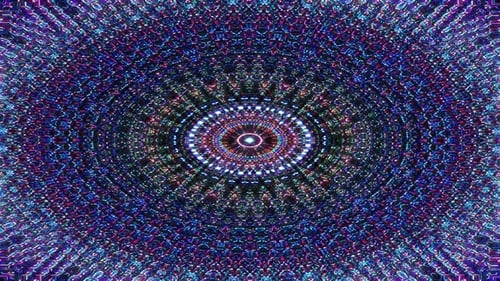 Hypnotic Digital Kaleidoscope Tunnel Loop Background