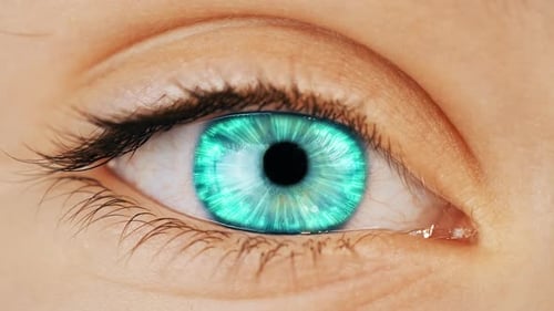 Futuristic Glowing Eye Iris Digital Animation