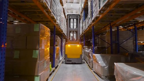 A Huge Warehouse Filled with Packed Pallets