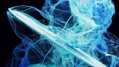 Flowing particles and wave pattern background