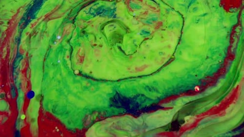 Abstract Swirling Colorful Liquids with Spheres