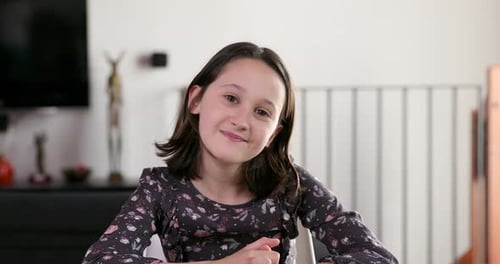 Child Speaking Conversational Style Indoors Medium Shot