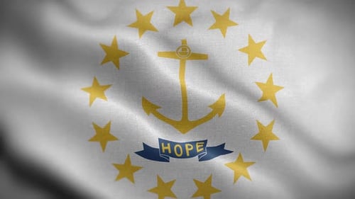 Rhode Island State Flag Waving Seamless Loop
