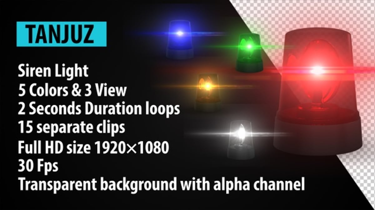 Animated Rotating Siren Light Pack with Multiple Colors and Views ...