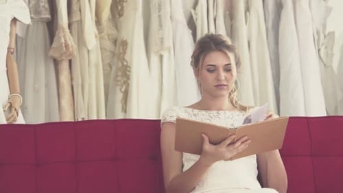 Woman in Wedding Dress with Loving Partner