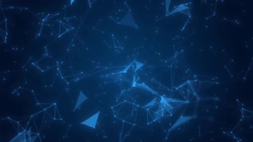 Big data visualization. Network connection structure. Digital blue background with dots and lines.