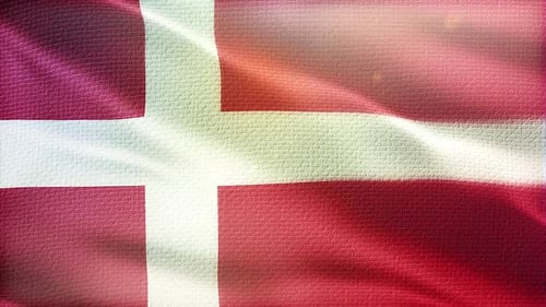 Realistic Waving Denmark Flag Seamless Loop Animation