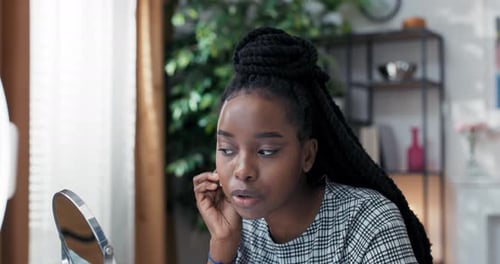 Female Influencer Shows How to Properly Wash Foundation Off Face with Cotton Balls and Use Makeup