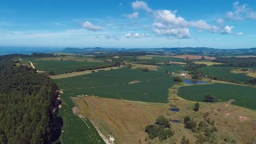 Rural landscape aerial view. Nature scenery