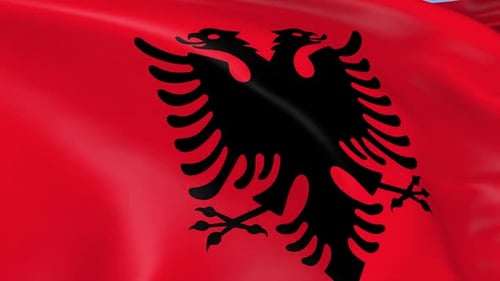 Waving Albania Flag Animation
