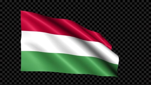Ungarns Flagge weht im Wind