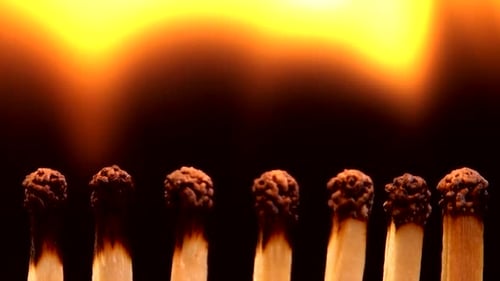 Matches Ignite in a Fiery Chain Reaction
